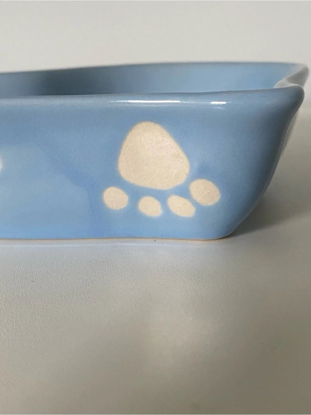 Prince Pet Dish Blue 6” Cat Small Dog Ceramic Food Bowl Ceramic Embossed EUC